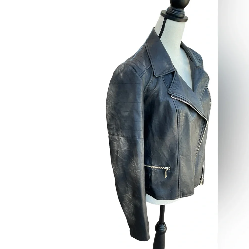a.n.a. Faux Leather Motorcycle Jacket Size L - Picture 10 of 14